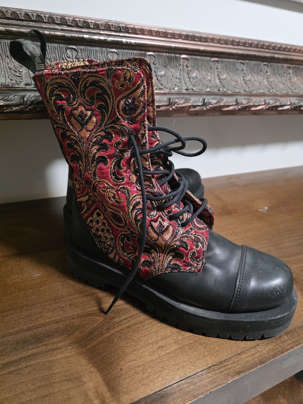 Women’s Black Leather Combat Boot
